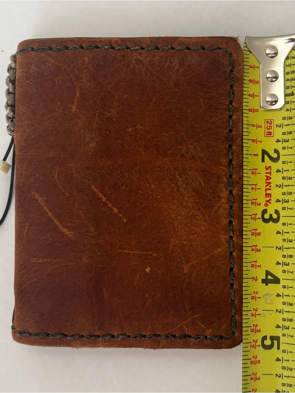 Artisan Made Leather Pocket Journal Notebook Stitched Edges Blank Patina Brown
